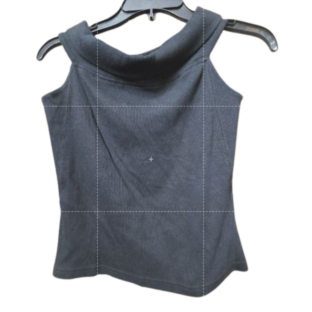 Charles Chang-Lima Off Shoulder Tank Top NWT Fitted Stretch Black MSRP $62